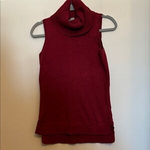 Michael Kors deep red  ribbed sleeveless high turtleneck sweater  NWOT size S